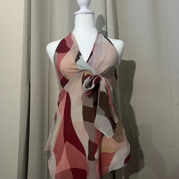 BCBGMaxAzria Tops - BCBG Maxazria Polyester Tie Neck Blouse with silk lining